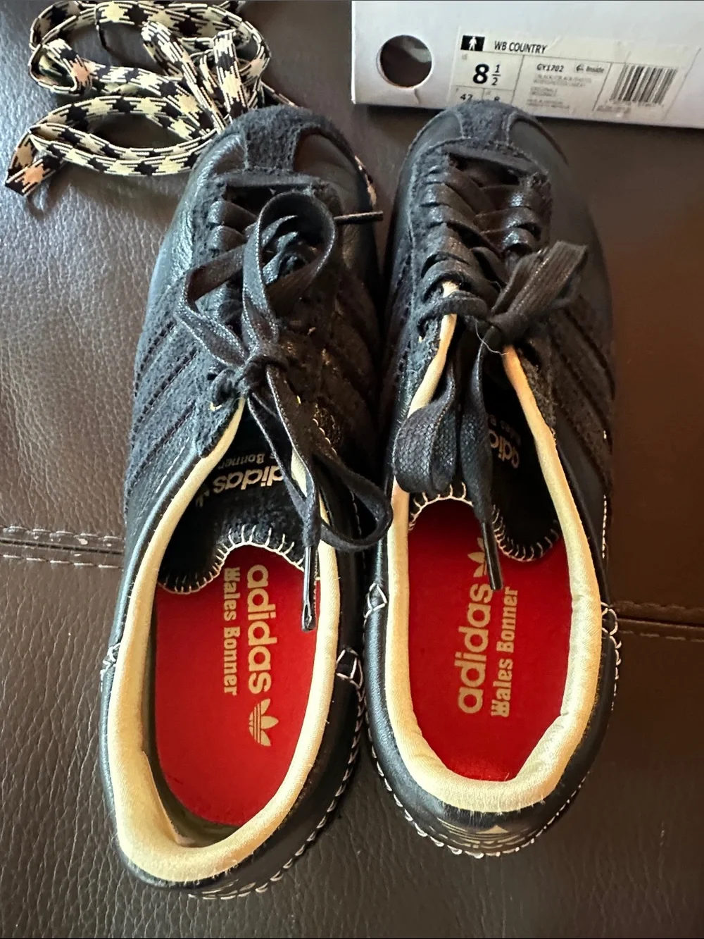 adidas Wales Bonner Black and Cream Low-Profile Sneakers